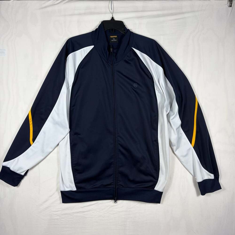 Nautica Competition Full Zip Track Jacket Navy White Yellow Size XXL